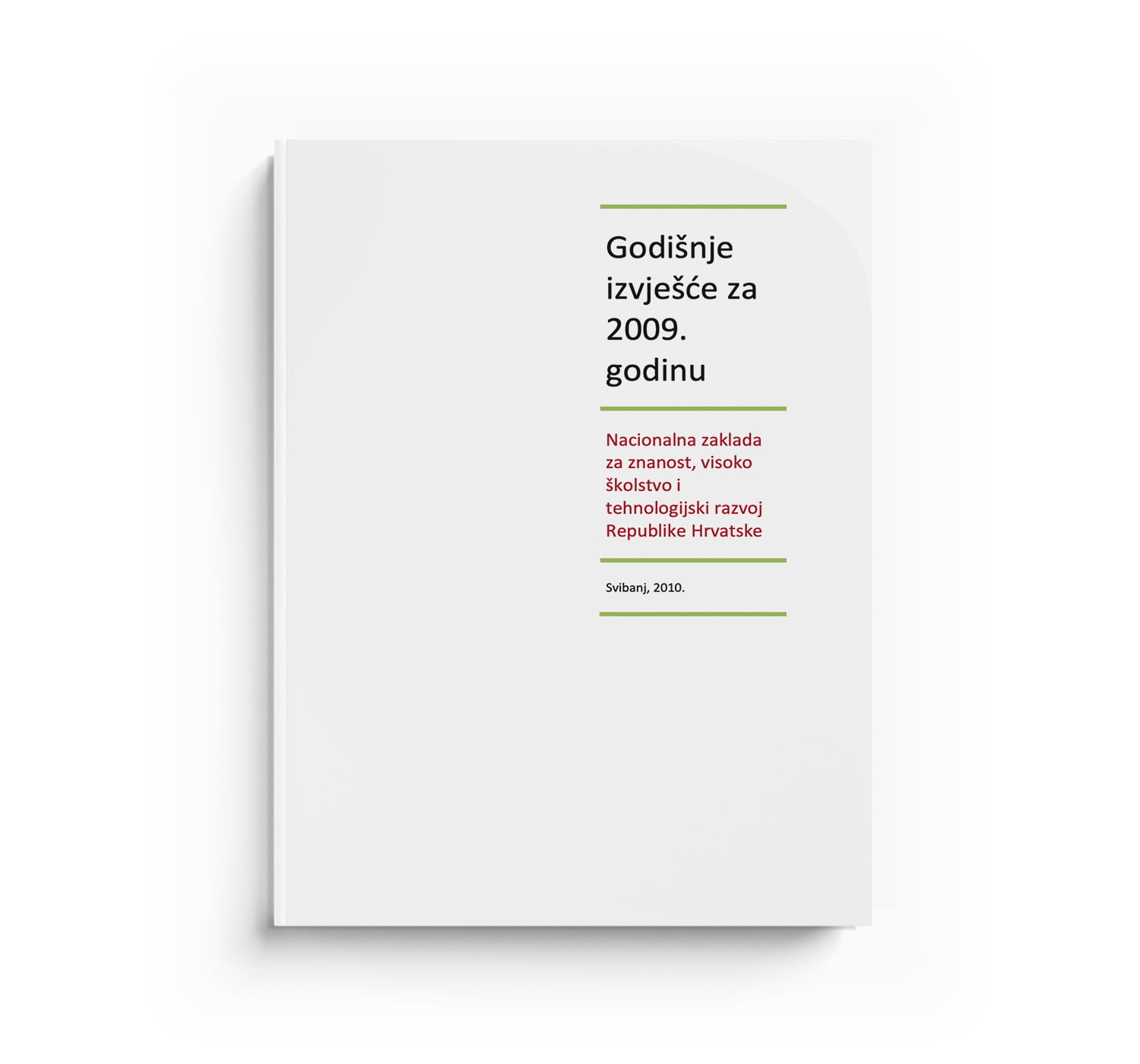 A mockup of a book cover on white surface